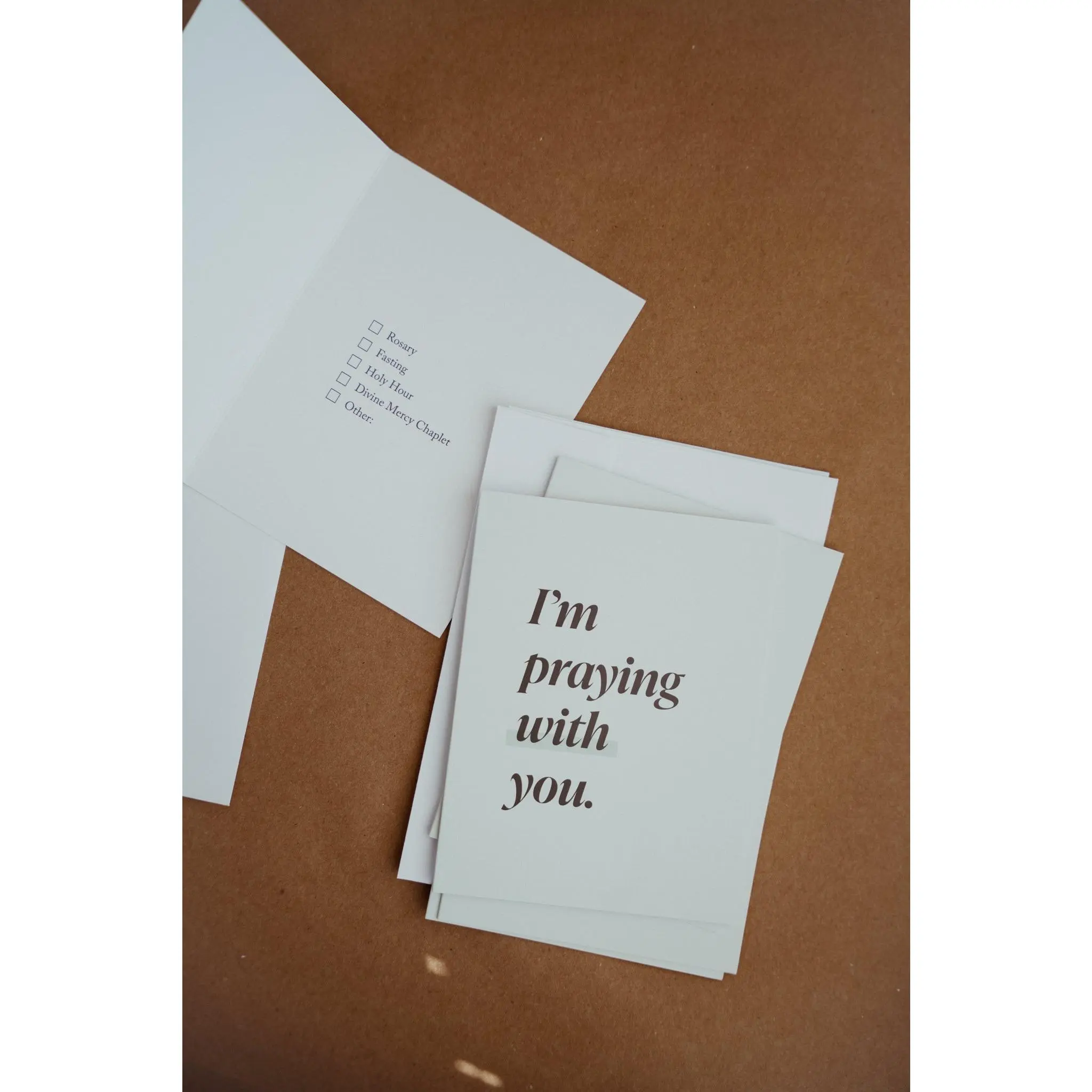 Catholic Intentions Greeting Cards 5-Pack, “I’m Praying With You” Prayer Cards, Christian Encouragement Cards with Matthew 18:19 Scripture, Faith Based Note Cards, Catholic Gift for Friends and Family by Blessed Is She