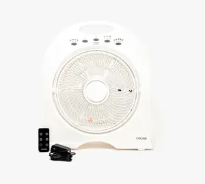 12" Cordless Rechargeable Fan with Remote - 17-Degree Tilt, 5 Speed Settings, 3 Wind Modes, Programmable Timer, Easy Carry Handle, Indoor/Outdoor Use