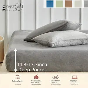 Arctic Fleece Bed Sheet Set, Lightweight Breathable Sheets Anti-Allergy, King Queen Size, Deep Pocket, Includes Pillowcases