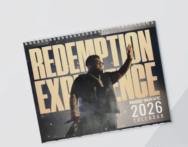 A Year Of Rod Wave Calendar 2026, RW Music Calendar 2026, The Redemption Experience Tour Calendar, Office Decor, New Year Calendar, Matte Glossy Finish