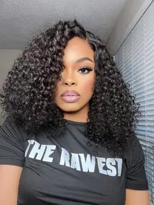 Arabella Long Lasting Glueless Bob Wig Jerry Curly Unprocessed Virgin Human Hair Grab Go 13x5/6x6 Pre-Cut Frontal Lace Wig Beginner Fridnely