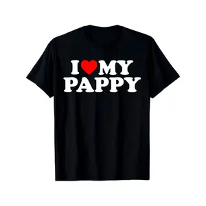 I Love My Pappy Shirt - 100% Cotton Retro Graphic T-Shirt for Men, Women, Boys, Girls, Youth & Adults - Bold White & Black Lettering, S-XXXL Sizes, Casual Crew Neck Short Sleeve Tee - Funny Family Matching Gift for Dad, Mom, Grandpa, Papaw - All-Season Co