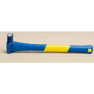 16-Inch Fiberglass Sledge Hammer, 4-Pound Hard Face with Overstrike Protection, Textured Non-Slip Grip, Durable 50-55 HRC Steel Head, Heavy-Duty Demolition Tool for Construction and Masonry repair  tools soft grip rubber mallet