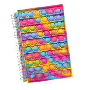 Rainbow Pink Tie Dye Notebook Fidget Toy Bubble Pop Spiral Journal