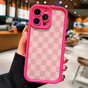 Checkerboard Pattern Phone Case, Anti-drop Cellphone Protective Case, Total Protective Shockproof Mobile Phone Cover for iPhone, Casing, Accessories