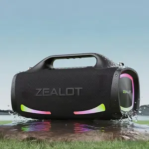 Zealot 100W Portable Wireless Bluetooth Speaker, HIFI Stereo Sound & Super Deep Bass, 24000mAh Long Battery Life, Easy-Carry with Handle & Shoulder Strap, EQ/DSP/PD Fast Charge, Mobile Power & RGB Lights, Ideal for Outdoor Activities, Party Speaker