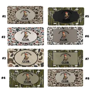 Little Pecker Club License Plate – Funny Camo Decorative Car Tag, Customizable Novelty Aluminum Wall Sign 12"x6" with Pre-Drilled Holes