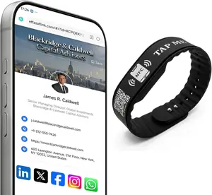 NFC Digital Business Card Wristband – Tap to Share – No App Required – Lifetime Analytics