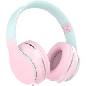 Bluetooth Kids Headphones,Wireless Kids Headphones Over Ear with Microphones,Stereo Sound,10H Playtime, Foldable&Adjustable Children Headphones,Bluetooth Headset for Adults,School (Pink)