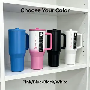 HydroJug 32oz Pink Gradient Stylish HydroJug Traveler Thermo Tumbler - Portable Vacuum Insulated Flask, Temperature Retention, Leakproof, Cup Holder Friendly, Ideal for All-Day Hydration, Flasks