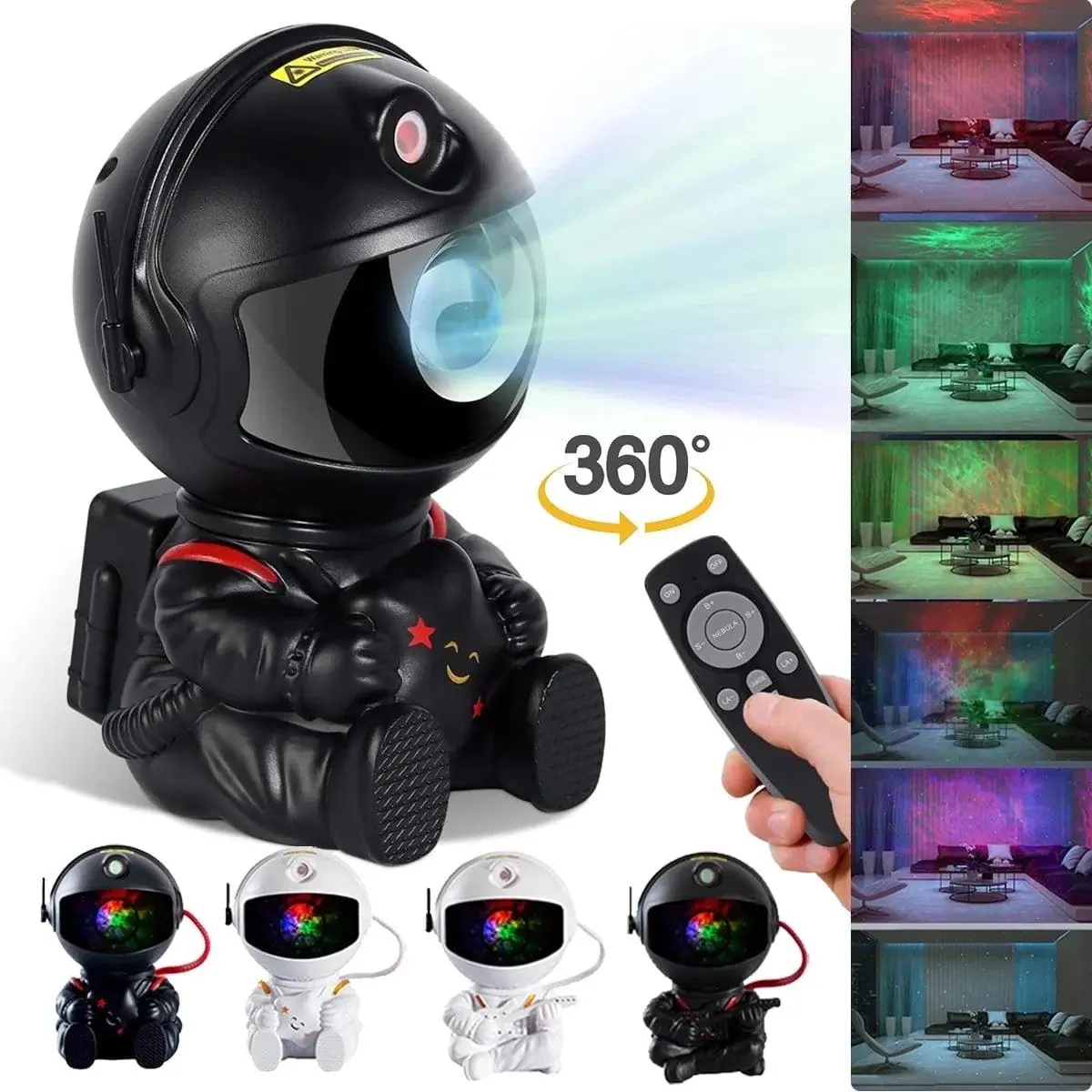 Astronaut Galaxy Projector, Starry Sky Projection Night Light with Remote Control and Timer