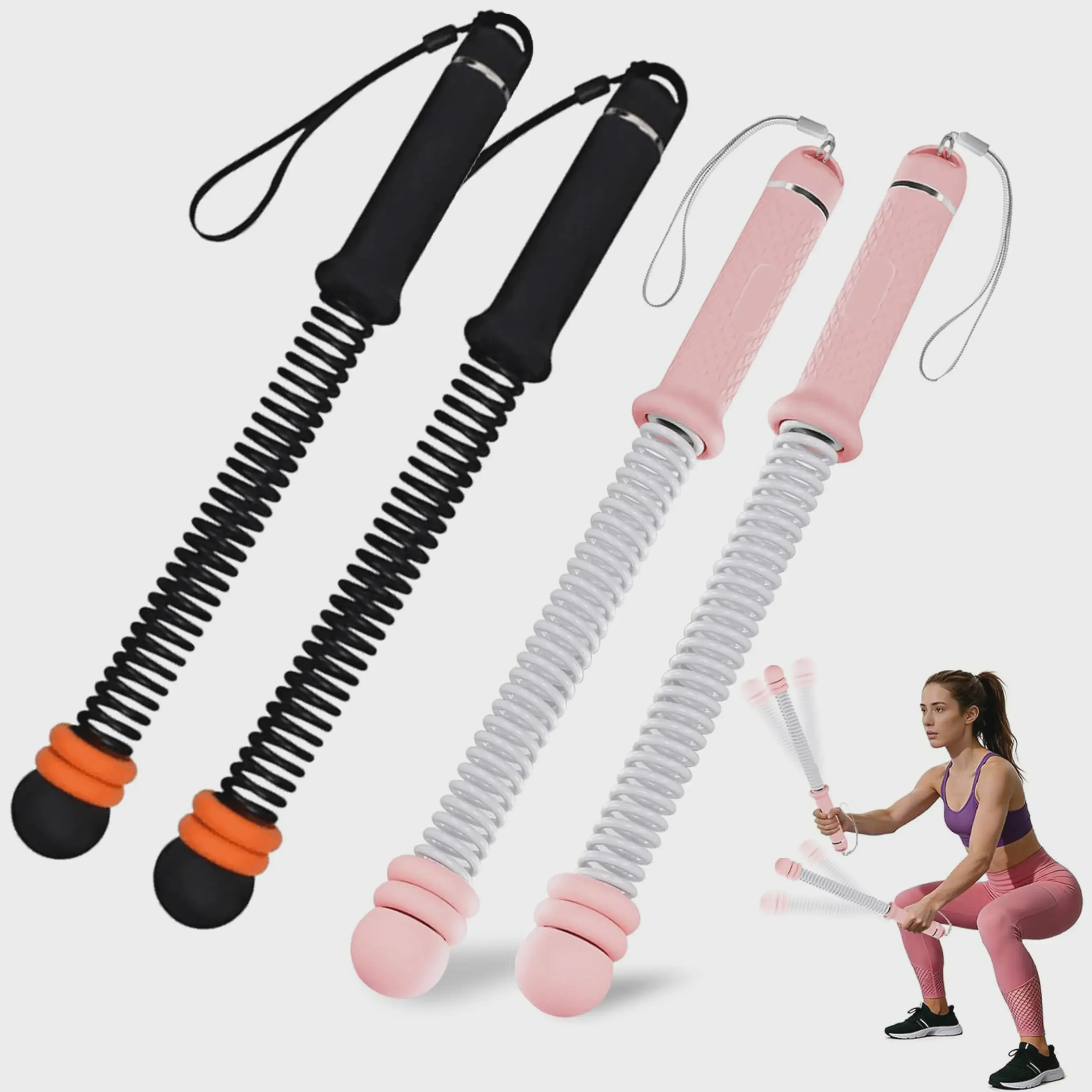 Ropeless Battle Ropes for Home Gym: 2PCS Upgraded Weighted Portable Cordless Battle Ropes for Strength Building, Workout, HIIT and Low-Impact Aerobic Training for Men & Women