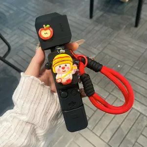 Luxury Cute Cartoon DIY Soft Apple Ruby Silicone Camera Case, Protective Cover for Dji Pocket3, Portable Handheld Tripod with Lanyard