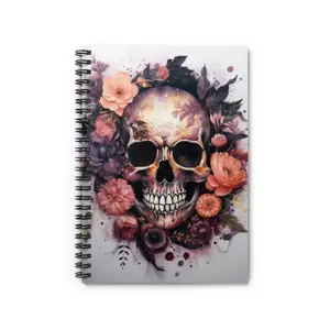 Sugar Skull Spiral Notebook, Dark Academia  Gothic Notebook, Goth, Junk Journal, Skull Notebook