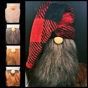 Red & Black Gingham Gnome - Choice Changeable Gnome Hat or Hat with Bearded Gnome Body
