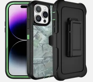 Green-Tree Rugged Shockproof Defender Case Cover for iPhone 12 / 12 Pro / 12 Pro Max / with Belt clip