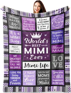 Mimi Gifts, Gifts for Mimi, Mimi Gifts for Grandma Blanket, Birthday Gifts for Mimi Grandma Grandmother, Mother's Day for Grandma from Grandson Granddaughter Throw Blanket
