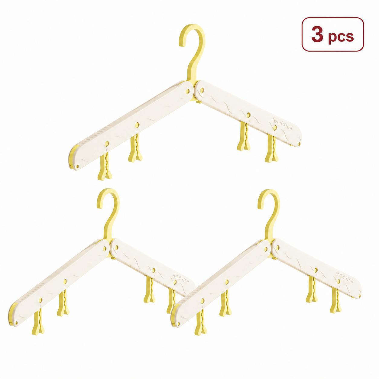 3 PCS Foldable Travel Hanging Hangers - Folds Flat, Travel Packs Space Saver, Non-Mark Non-Scratch Wrinkle-Free Garment Holder, Home Organizer, Small Closet Declutter Tool, Minimalist Decluttering