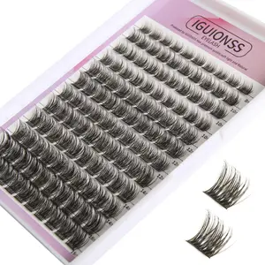 Natural Crossed False Eyelashes, Falsies Eyelashes, Eyelash Extensions, 1 Box Individual Fluffy Curly Cluster Lashes, Thick Faux Lash Set, Portable Lash Kit for Women, Makeup Cosmetic