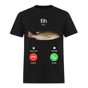 Funny Fih Calling Printed Men's T-shirt