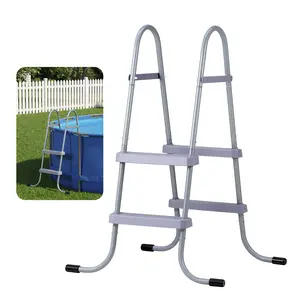 VEVOR Above Ground Pool Ladder, 2-Step Steel A-Frame Swimming Pool Stairs for 33 in High Wall, 300 lbs Capacity Entry/Exit Steps with Secure Non-Slip Sturdy Wide Step, Easy Setup Outdoor, Gray