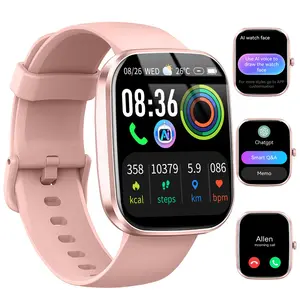 AI Smart Watch with ChatGPT Assistant 1.91'' Touch Screen Call Message Blood Oxygen Monitor 110+ Sports Modes Android iOS Call & Message Smart Notifications for Men & Women IP68 Waterproof Bluetooth Wearable