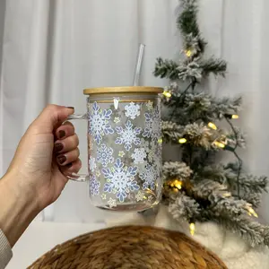 Winter Snowflakes Glass Mug