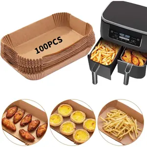 Air Fryer Disposable Paper Liner, 100 count  Grade  Liners for  DZ201, Foodi Dual Air Fryer Accessories Baking Paper (9 * 6, )