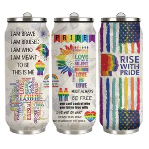 LGBT Tumbler 17oz Pride Community Water Bottle Love is Love Straw Lid Leakproof Cup Rainbow June Pride Celebration Insulated Travel Drinkware Stainless Steel Thermos
