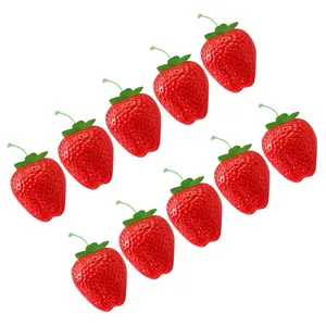 10Pcs Artificial Strawberry Models Realistic Simulation Fruit Decoration