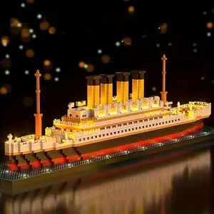 Luxury Cruise Ship Building Blocks Set, Multiple Difficulty Levels, 3D Model Assembly Kit, Office Decor, Home Ornament, Gift Ideas, Stem Building Blocks