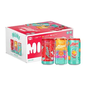 Alani Nu Mini Energy Variety Pack - Cherry Slush, Juicy Peach, Orange Kiss - 100mg Caffeine, Zero Sugar, B Vitamins - 8 Fl Oz Cans, 12 Pack