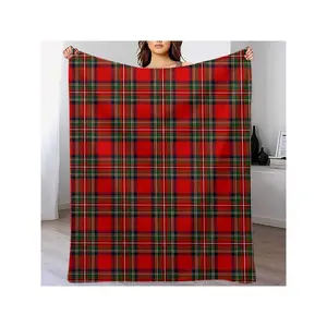 Ultra-Soft Retro Red And Black Plaid Flannel Blanket - Perfect For Beds, Sofas, Chairs, Camping, Living Rooms, Offices - Multifunctional Christmas Gift, Best For Christmas-30*40in