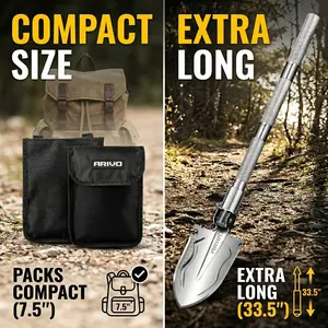 ARIVO Portable 13 in 1 Survival Shovel Compact Folding Camping Shovel & Tactical Multitool for Outdoor Survival, Backpacking, Gardening & Gifts for Men