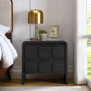 Toscana 2-Drawer Nightstand in Black