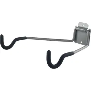 Bike Wall Mount - EVA Foam Padded Bicycle Hooks with 50lb Capacity - Flip-Up Garage Bicycle Rack for Mountain, Road and Kids Bikes, Silver Black