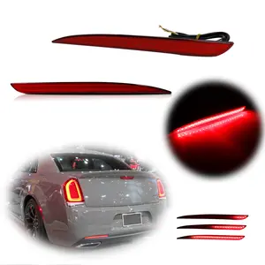 2pcs Rear Bumper Reflector Red LED Tail Brake Signal lamps Lights For 2015 2016 2017 2018 2019 2020 2021 2022 Chrysler 300,Replace OEM 68213445AB, 68213444AB, CH1184104N, CH1185104N