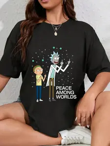 100% Cotton Unisex Rick and Morty Peace Among Worlds T-Shirt