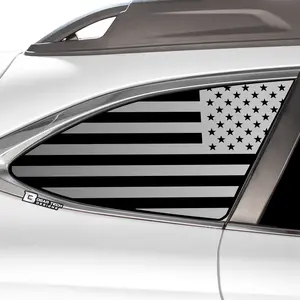 American Flag Quarter Window Decal for Subaru Outback 2020-2025 – Precut Matte Black Vinyl