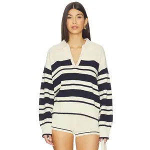 LPA Rindie Stripe Sweater in Cream And Navy