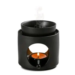 Ceramic Scented Candle Lamp, Tea Candle Holder & Diffuser, Detachable Bowl, Perfect for Christmas Candles, Holiday Home Decor, Ideal Gift