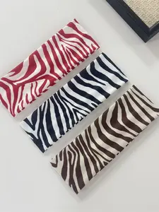 3pcs Zebra Print Yoga Sports Headbands, Elastic Non-Slip Wide Sweat-Wicking Hair Bands for Women, Sweat Absorbing Headband Fitness Running Gym Workout Accessories