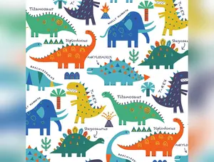 Stomping Ground Flannel | Ptero-Bly Cute - White by Dear Stella Design | STELLA-F3116