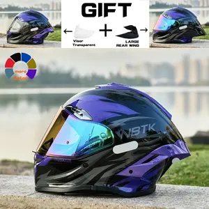 Nbtk Brand Full-Face Motorcycle Helmet Visor, Abs Material with Eps Padding, Multiple Ventilation, Removable Liner, 3C & Dot Certified, Unisex