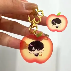 Fashion Game Love and Deepspace Keychain Pendant Bag Charms Caleb Xia YiZhou Apple Key Ring Friends Couple Jewelry Gift