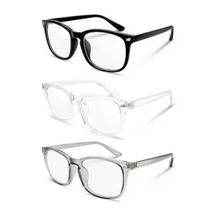 XUH 3 Pack Unisex Designer Blue Light Glasses, Anti Fatigue UV Protection Lens Reduces Eye Strain, Professional Eyewear for Computer Screen Use, Ideal Gift for Women Men