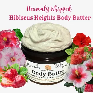 Hibiscus Heights Heavenly Whipped Body Butter - Organic Skin Care with Shea Butter, Mango Butter, and Cocoa Butter