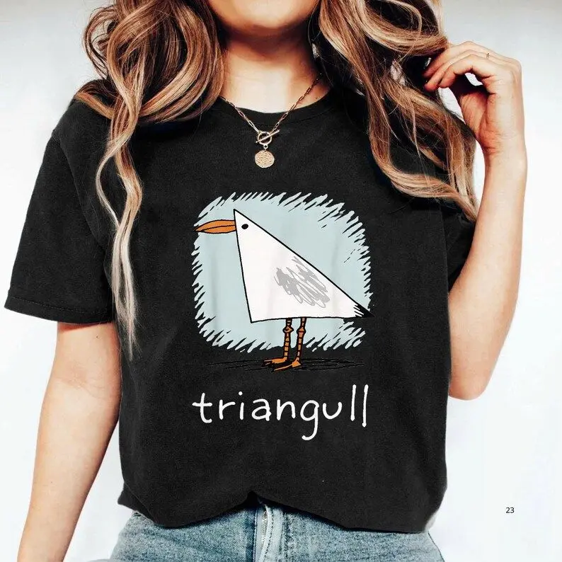 Triangull Seagull T-Shirt, Funny Triangle Seagull Graphic Tee, Cute Bird Pun Shirt, Whimsical Bird Lover Gift