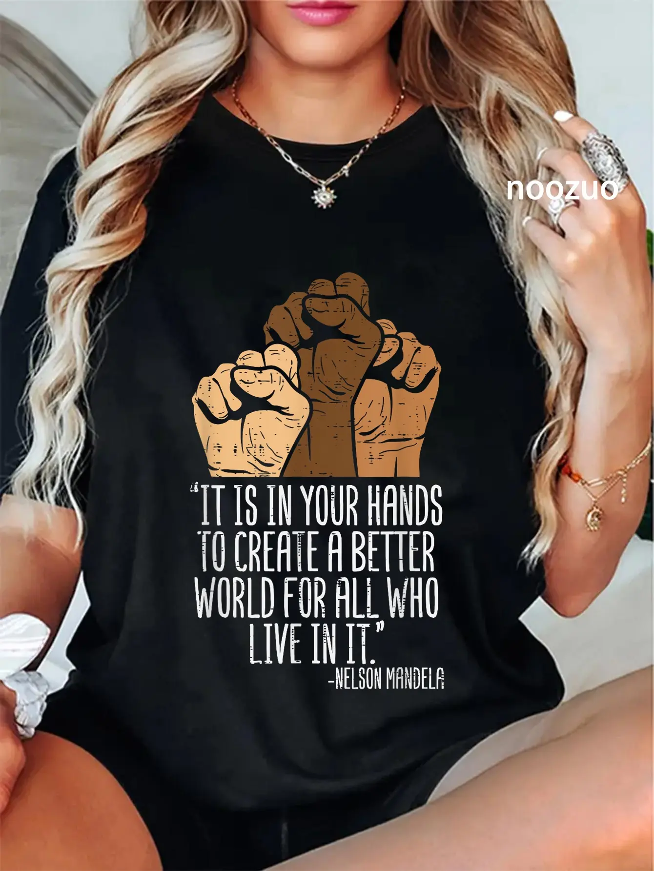 100% Cotton Your Hands Create Better World Black Lives Matter BLM Gift T-Shirt