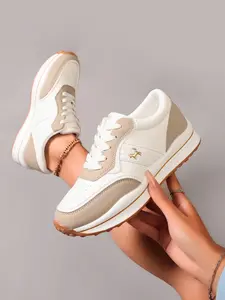 Women's Spring New Round Toe Thick Sole Casual Sports Shoes, Lightweight Soft Bottom Running Shoes, Anti-Slip Durable Commute Outdoor Walking Shoes